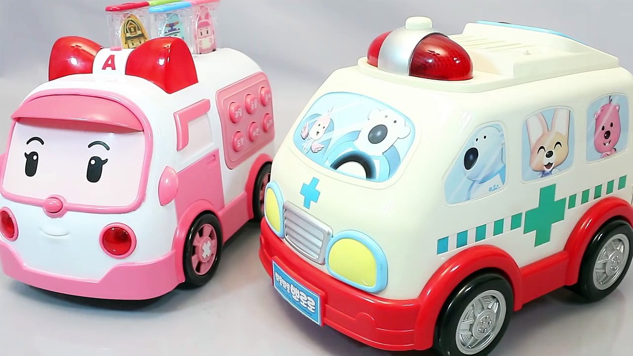 Ambulance Doctor Kit Pororo Robocar Poli Toys Slime Glitter Clay Learn Colors Surprise Eggs