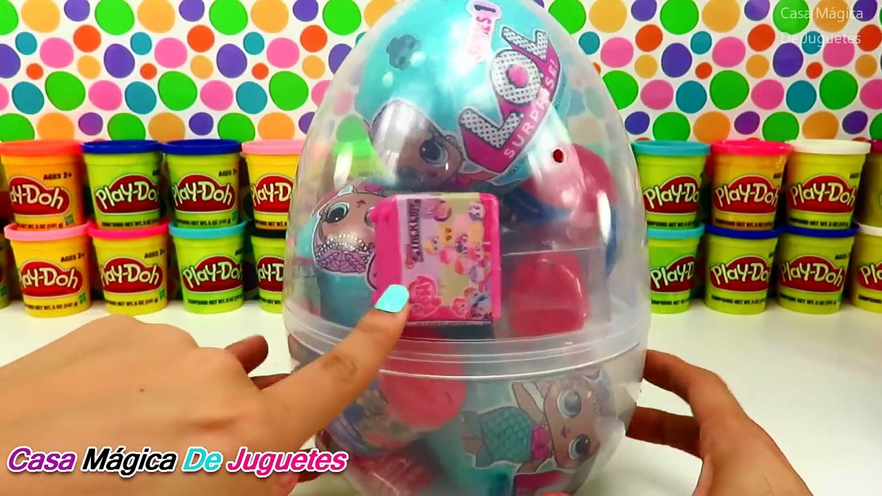 Huevo Sorpresa Gigante de L.O.L. Rocker de Plastilina Play-Doh en Español Lil Outrageous Littles