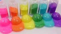 How To Make Rainbow Colours Glitter Slime Ball Clay Recipe DIY 무지개 반짝이 액체괴물 볼 만들기!! 액괴 폼클레이 슬라임