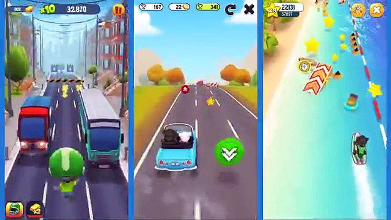 My Talking Tom-Tom Gold Run Vs Hit the Road Vs Tom Jetski Gameplay great make for kid #2