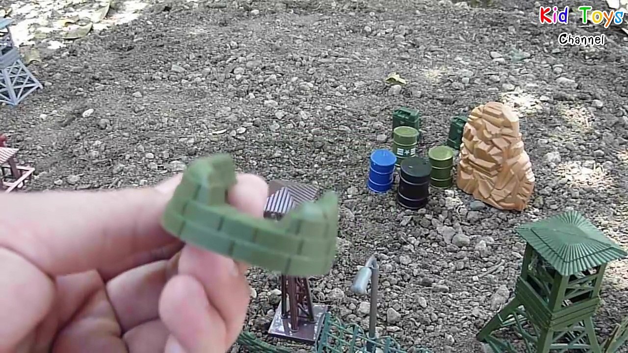 Military Base Model Plastic Toy Soldiers Bunker Tower