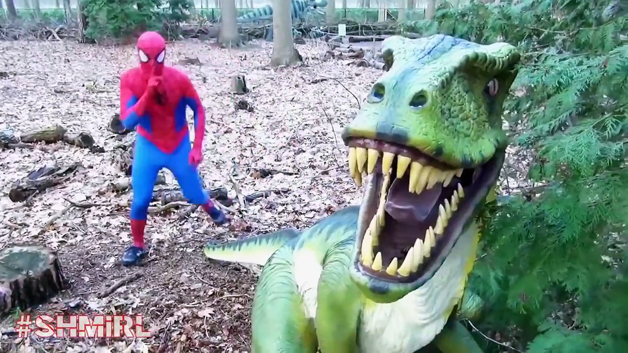 Spiderman vs T-rex! JOKER Kidnapped Baby T-Rex Spider-man Funny Superhero Video T-Rex Poo Prank