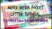Mixed Media Pocket Letter Tutorial Start to Finish Ft. Vera Lane Studio Stamps! | Serena Bee