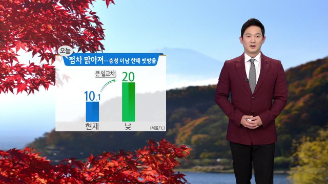[날씨] 출근길 쌀쌀, 오후 맑고 선선...충청 이남 한때 빗방울 / YTN