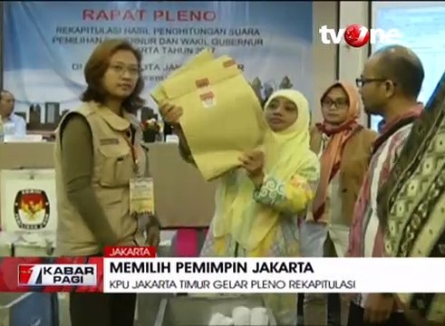 KPU Jakarta Timur Gelar Rapat Pleno Rekapitulasi Pilkada DKI