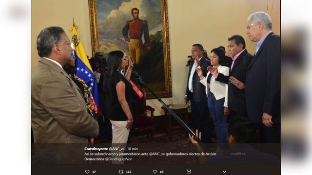 Cuatro de 5 gobernadores opositores venezolanos juran ante la Constituyente