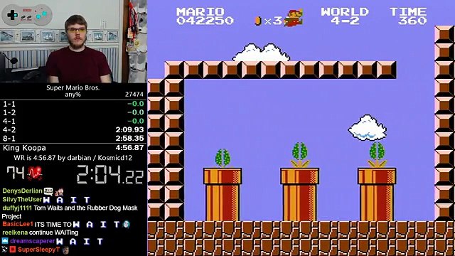 Super Mario Bros 4:56.528 any% World Record TAS