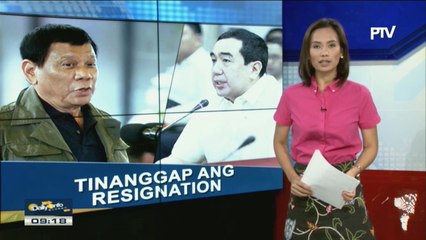 Resignation ni COMELEC Chair Bautista, tinanggap ni Pres. Duterte