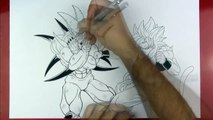Drawing Gogeta SSj4 vs Omega Shenron | Dragonball GT | TolgArt