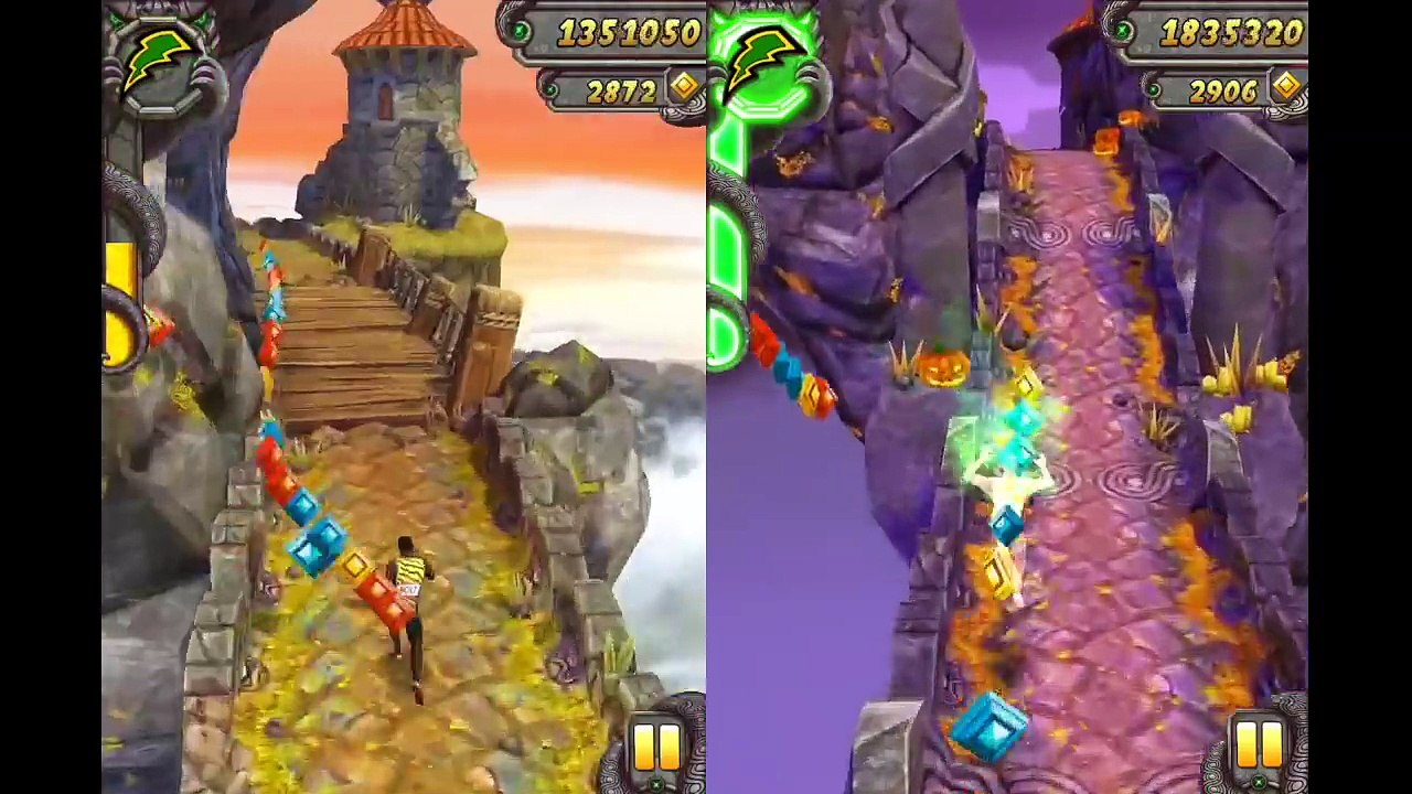 Temple Run 2 Sky Summit VS Spooky Summit | Temple Run 2 Gameplay | Usain Bolt VS Usain Bolt