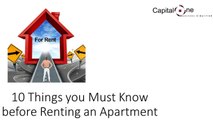 10 Things you Must Know before Renting an Apartment