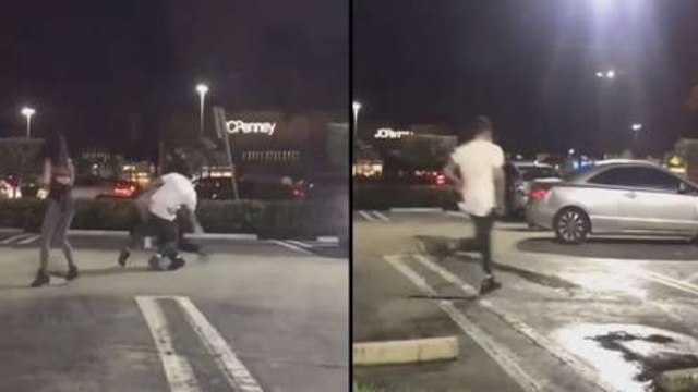 Dude Steals And Uses WWE Moves On A Woman In A Street Fight