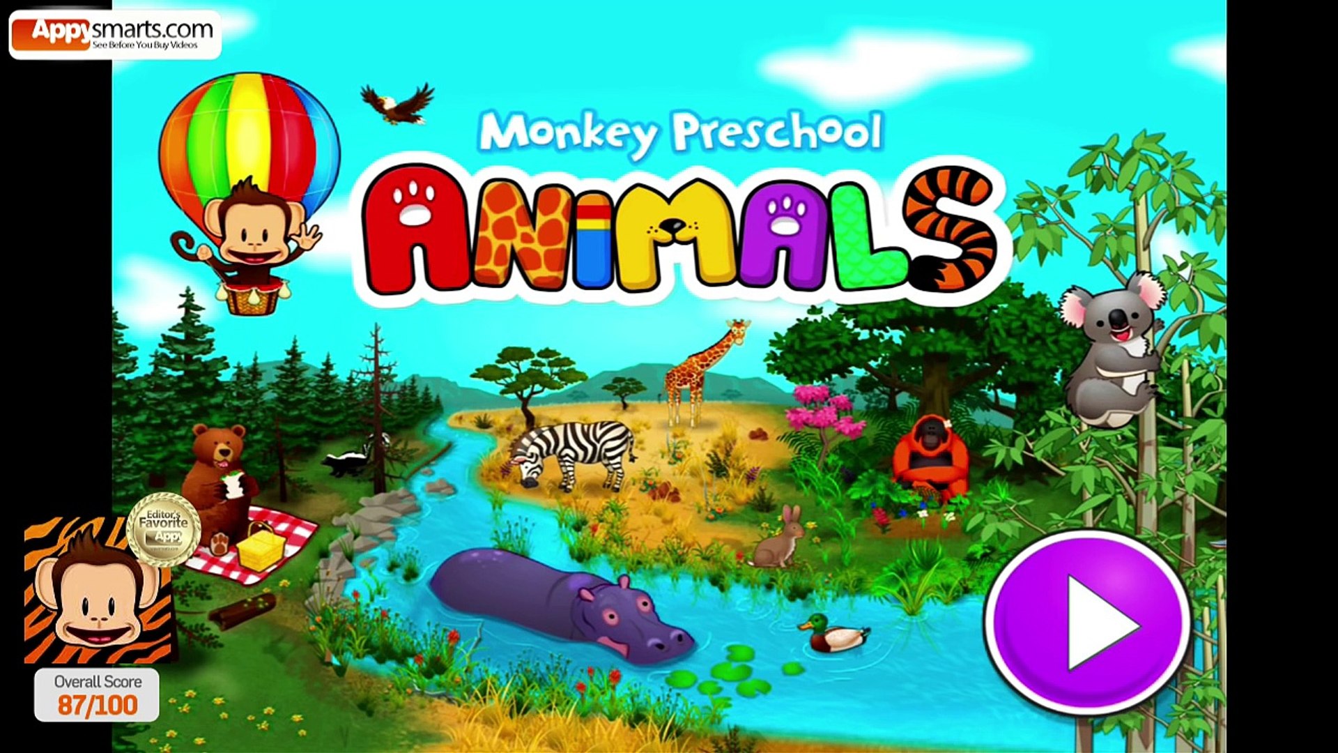 Monkey Preschool Animals - app demo/gameplay for kids