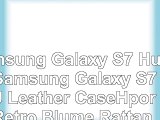 Samsung Galaxy S7 HülleSamsung Galaxy S7 PU Leather CaseHpory Retro Blume Rattan Butterfly