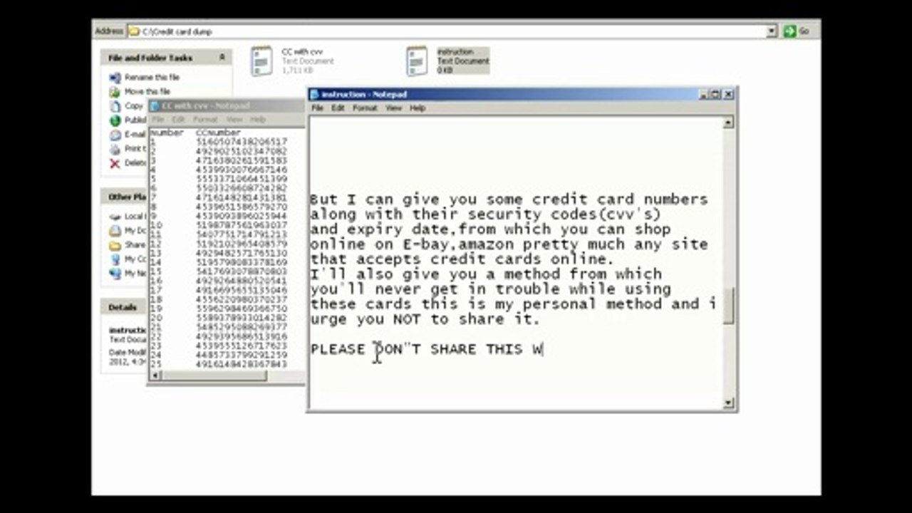 How to hack credit card number