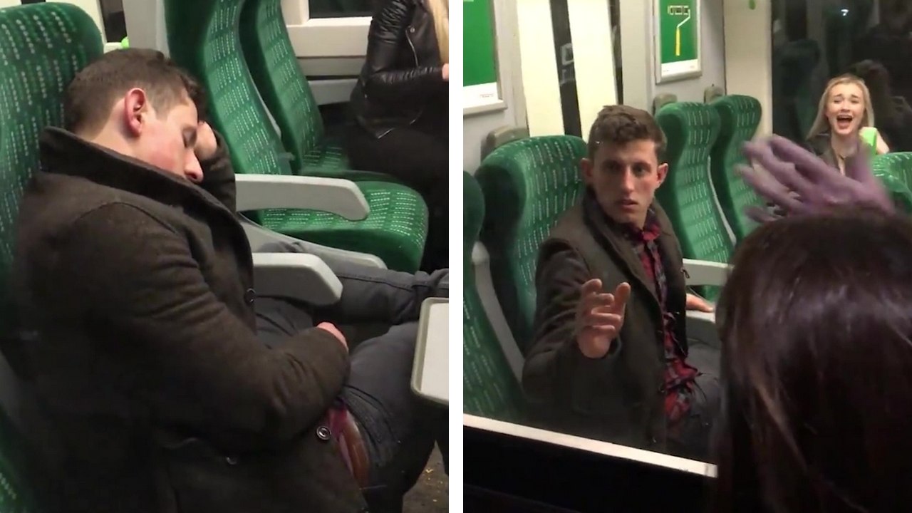 Des potes laissent un camarade endormi dans le train