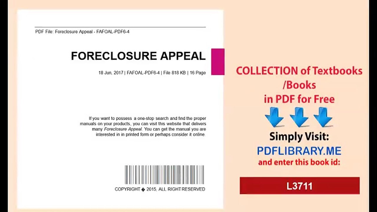 Foreclosure Appeal