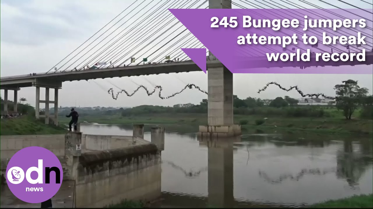 245 Bungee jumpers attempt to break world record