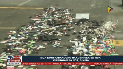 Mga kontrabandong nakumpiska sa mga kulungan sa NCR, sinira