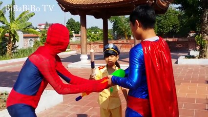 Joker is Fake Police Arrest Police Baby W/ Spiderman & Elsa Baby Recuse