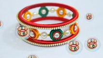How to make Designer Silk Thread Bangle using 2 Holed Donuts | New Concept by Knotty Threadz !!