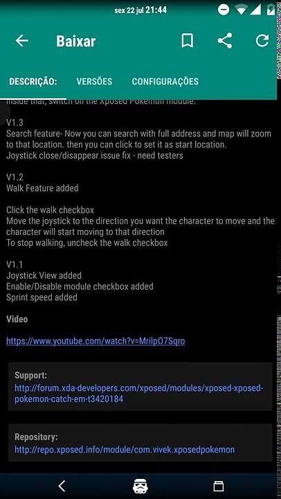 POKEMON GO COM JOYSTICK VIRTUAL - XPOSED POKEMON