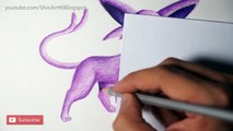Eevee Evolution Drawing (Umbreon, Espeon, Sylveon, Leafeon, Glaceon) (Shin Art)