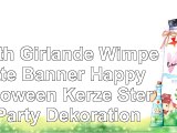 YNuth Girlande Wimpelkette Banner Happy Halloween Kerze Stern Party Dekoration