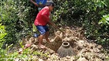 Amazing Two Brothers Catch Big Snake Using Traditional Tool Trap - How To Catch Snake With