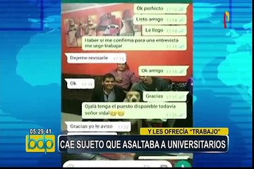 Detienen a sujeto que asaltaba a estudiantes con el cuento del trabajo seguro