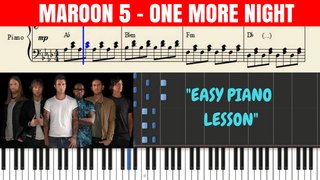 Maroon 5 - One More Night Piano (Tutorial + SHEETS) with Lyrics | Synthesia Lesson.