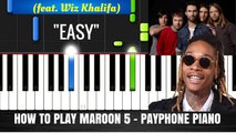 How To Play Maroon 5 - Payphone Piano Easy (Tutorial   Cover) with Lyrics - Synthesia Music Lesson