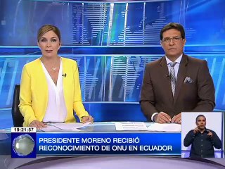Presidente Lenín Moreno recibió reconocimiento de ONU en Ecuador
