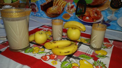 عصير البنان والتفاح مذاق ولا أروع بنكهة الكراميل