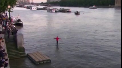 Man walking on water