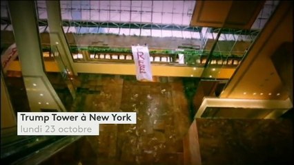 Les Pussy Riot déroulent une banderole anti-Poutine dans la Trump Tower