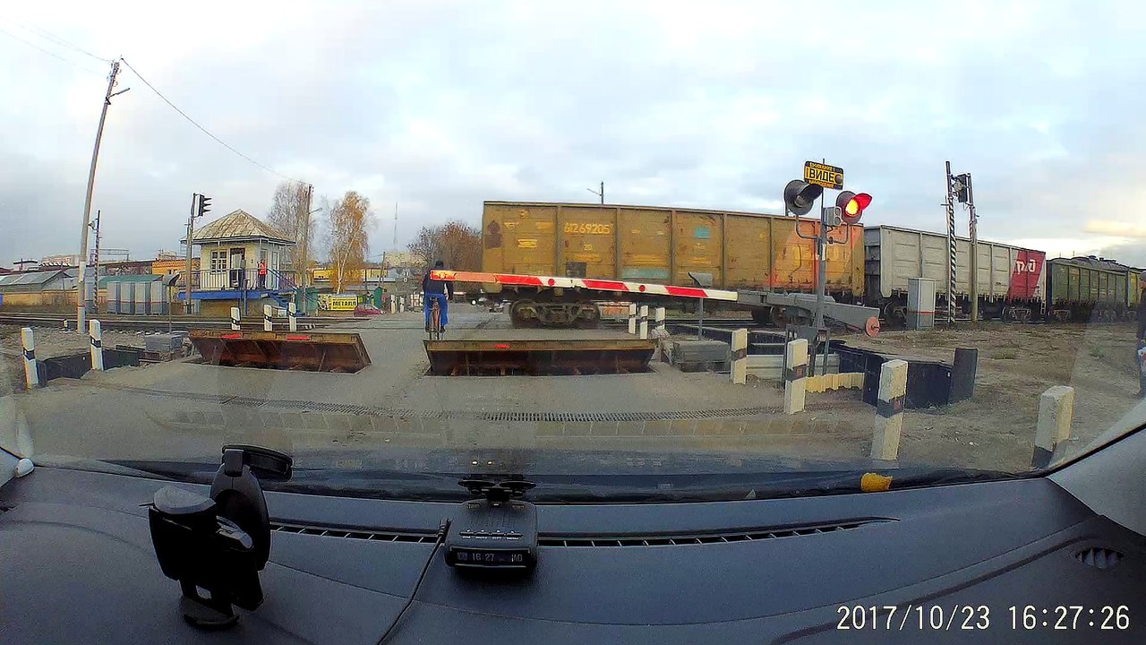Bicyclist Nearly Gets Hit by Train