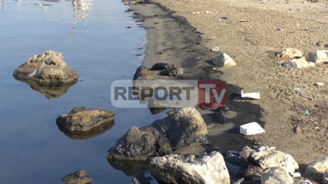 Report TV - Vlorë,mbetje solare në zonën e Tri Portit,njollat e zeza mbulojnë bregun