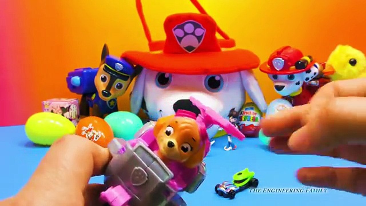 PAW PATROL Nickelodeon Paw Patrol Surprise Eggs & Basket & Miles TomorrowlandToys Video