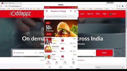 Online food ordering user app demo