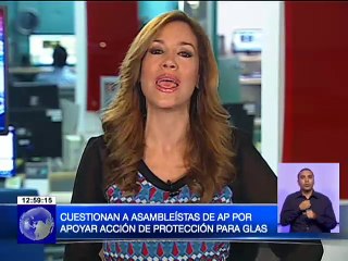 Download Video: Cuestionan a Asambleístas de AP por apoyar acción de protección para Glas