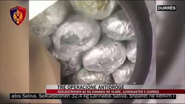 Tre operacione antidrogë, sekuestrohen 82 kg kanabis - News, Lajme - Vizion Plus
