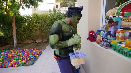 HULK SUPERMARKET TOYS For Kids w/ Frozen Elsa & Spiderman, Minnie Mouse & Joker Playtime Real Life