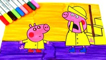 George Catches a Cold, Peppa Pig Scared, Kids Fun Art Coloring Pages with Colored Markers Videos