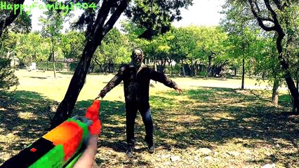 Nerf Patrol: Zombie Attack with Joker and Harley Quinn - Part 27