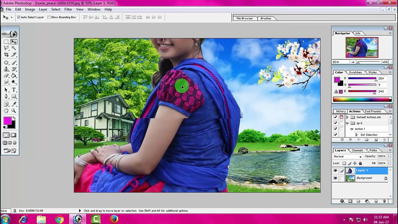 how to change background adobe photoshop 7.0 in hindi