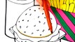 Fast Food Hamburger Coloring Pages Kids Fun Art Activities Coloring Book Pages with Colored Markers
