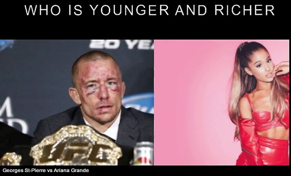 Georges St-Pierre vs Ariana Grande Who is younger and richer?