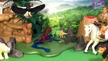 12 FANTASTIC ANIMALS TOYS for kids TAKARA TOMY AND PLAYMOBIL - Lion Nile Crocodile Okapi Tiger