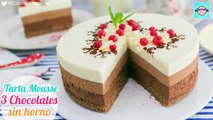 Tarta Mousse Tres Chocolates | Postre sin horno | Quiero Cupcakes!